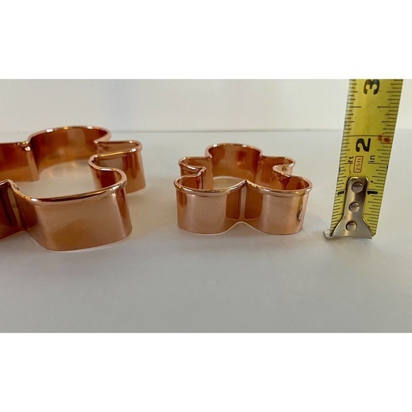 Vintage 6"/3” Gingerbread Boy Man Copper Plated Cookie Cutter Baking - Picture 5 of 6